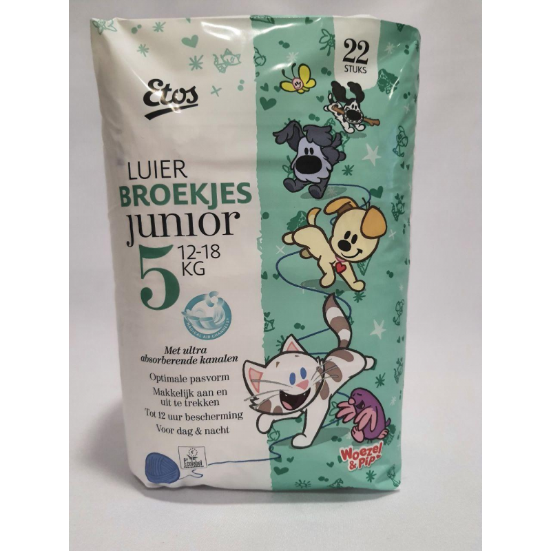 Підгузки-трусики Etos pants розмір 5 (12-18кг.) 22 шт в уп Памперси