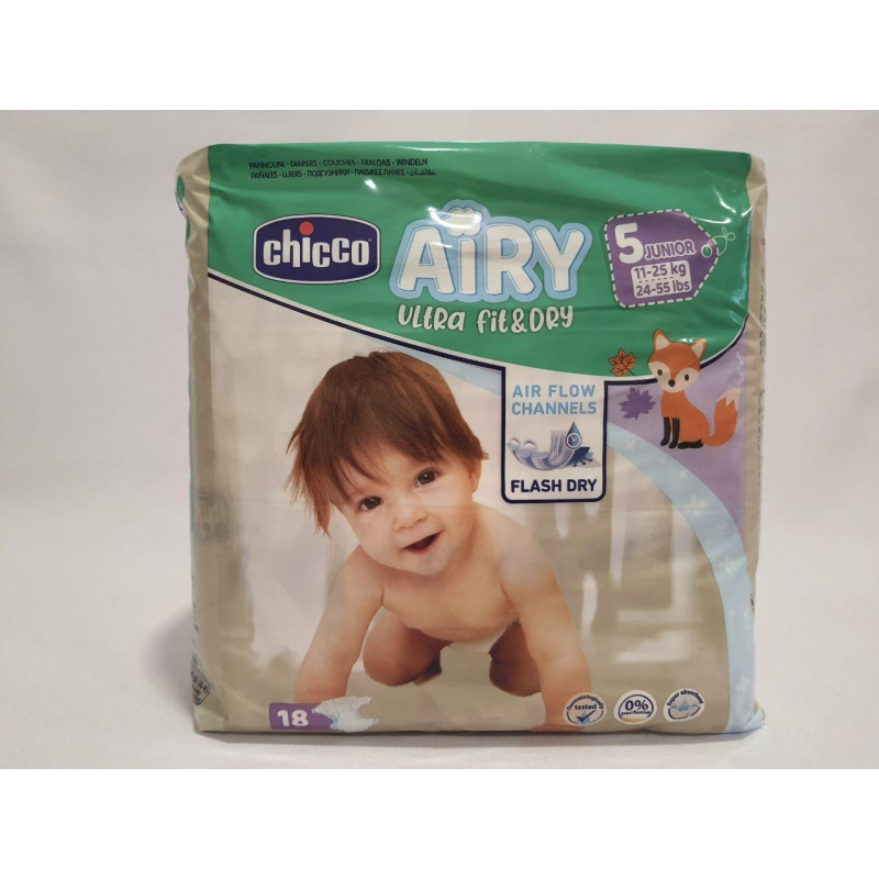 Підгузки Chicco 5-го розміру 11-25 кг 18 шт .