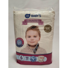Підгузки-трусики Life Baby’s  6  розміру 15+ кг  19 штуки