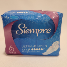 Гігієнічні прокладки Siempre 5 краплі 14 шт. в упаковці, Італія