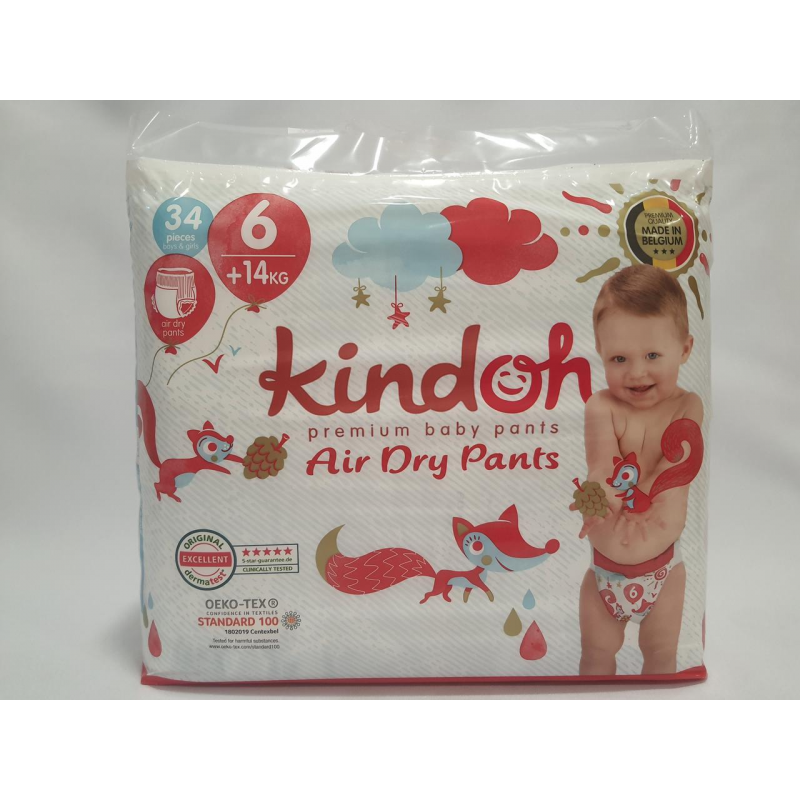 Памперси, підгузники-трусики  Kindoh розмір 6 (14+ кг.)  34 шт.