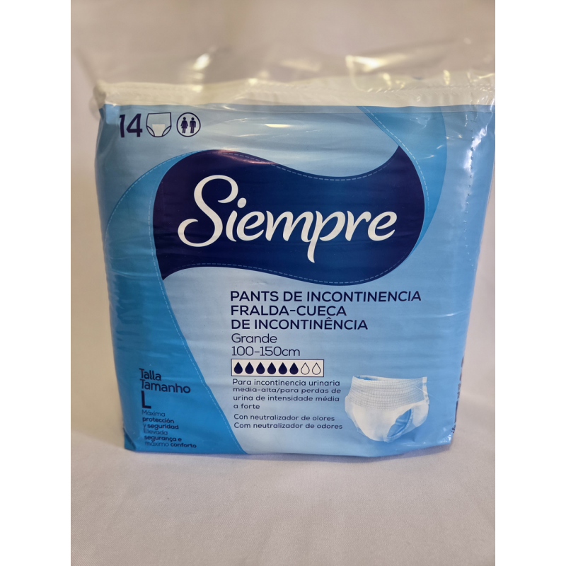 Підгузники труси Siempre 6 крапель 100-150 см 14 штук розмір L