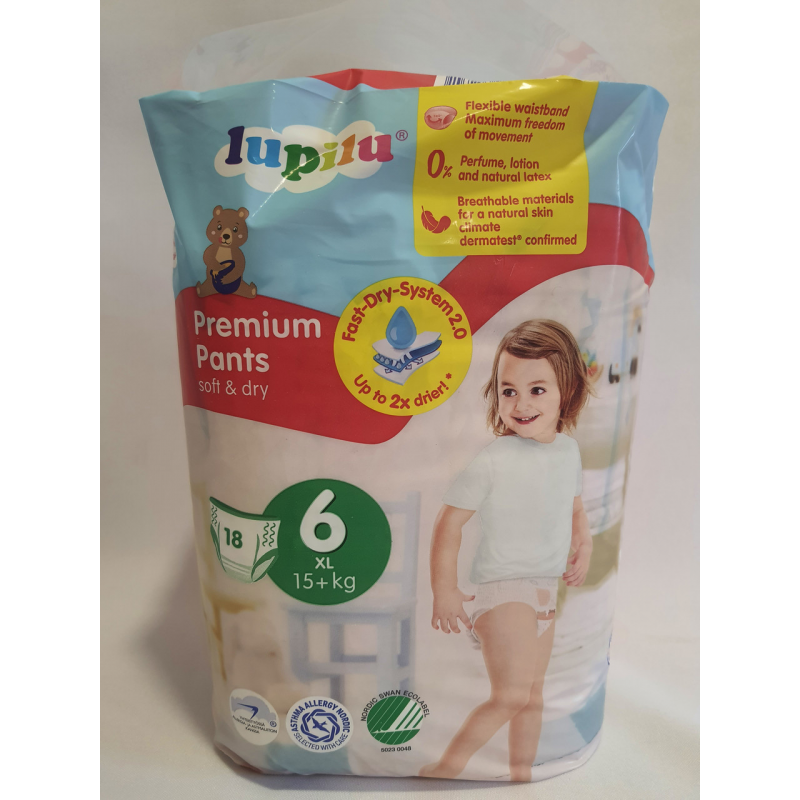 Підгузки-трусики Lupilu розмір 6 в упаковці 18 шт, дитячі підгузки.