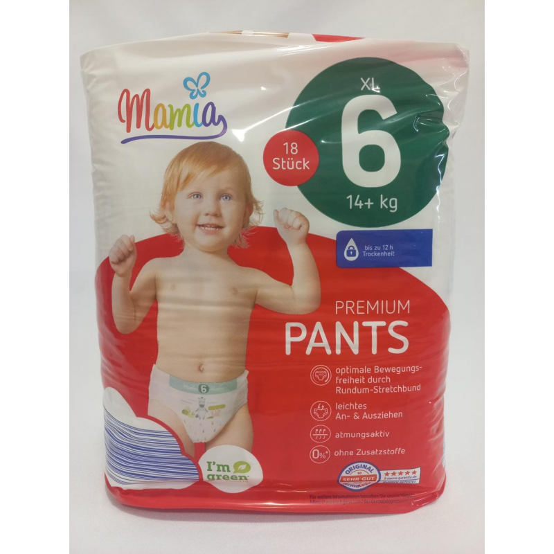 Підгузки-трусики Mamia розмір 6 в упаковці 18 шт, вага 14+ кг., дитячі підгузки.