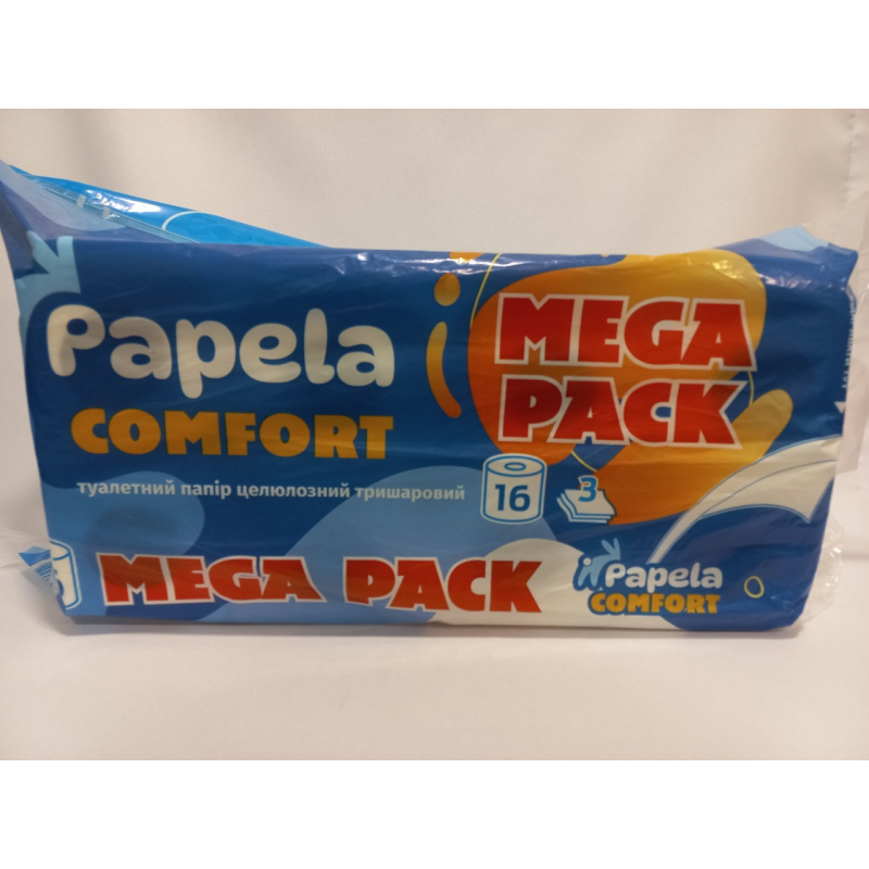 Туалетний папір Papela Comfort трьохшаровий 16 рулонів